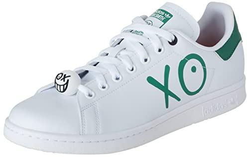 adidas Originals Stan Smith Men’s Sneakers – Synthetic Composition – Traditional Lacing – Round Toe White/White/Black 9.5 D - Medium