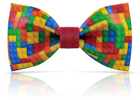 Lanzonia Pajaritas Hombre Originales Dibujos Pajarita Colores Fantasia Motivo Divertida Estampada Ladrillo de Juguete Motif Preatada para Regalo Cumpleaños Fiesta Festival