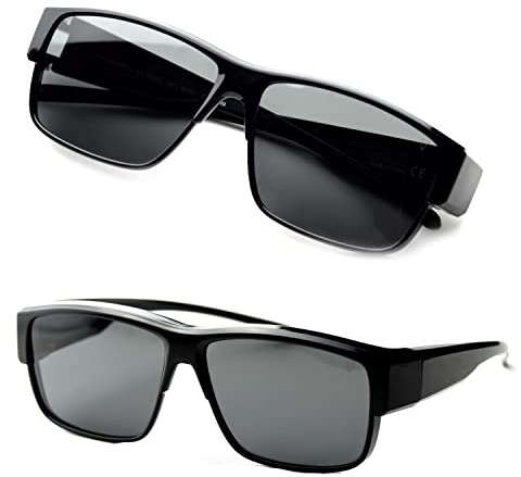 CREYESTAL Polarisiert Überzieh Sonnenbrille mit Antireflex, Überbrille Sonnenbrille für Brillenträger, Ultraleicht, Herren, Damen, 100% ANTI-UV