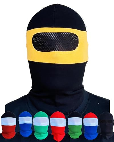 PGWEAR Sturmhaube mit Netz vor den Augen in schwarz blau weiß rot gelb grün