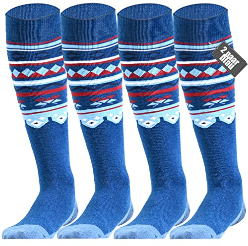 FAYHIJUN Calcetines de esquí para hombre y mujer, niños, 2 pares de calcetines deportivos de Merino Performance, calcetines cálidos de invierno, calcetines térmicos para niñas, niños, esquí,