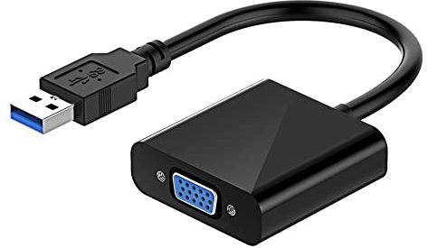 BOWONG USB 3.0 to VGA Adapter, USB 3.0/2.0 to VGA 1080P Adapter (Male to Female), Multi Monitor External Video Graphic Card Cable Converter for Windows 10/8.1/8/7/XP Built-in-Drivers