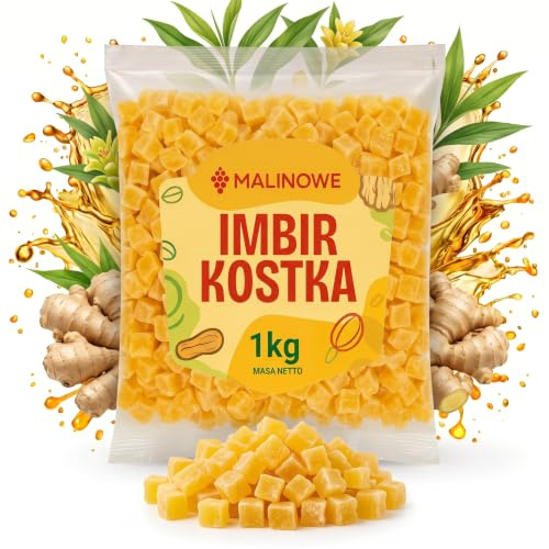 Malinowe KANDIERTER INGWERWÜRFEL 1kg Perfekt Qualität | Kandierter Ingwer