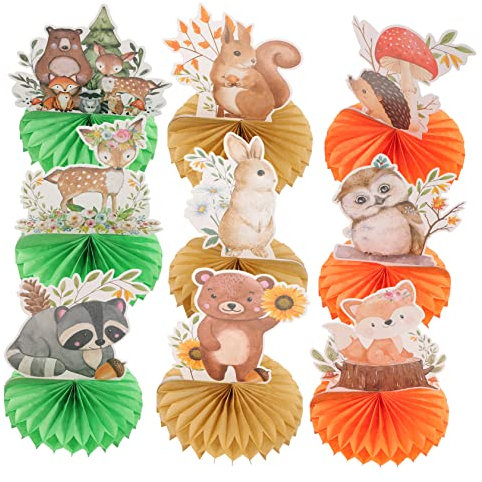 FOYTOKI 9stücke Teiliges Waben-dekorationsset Für Babypartys Tiermotive Für Kindergeburtstage Wabenmittelstücke Für Thematische Feiern Bunte Tischdeko Für Jungen Und Mädchen