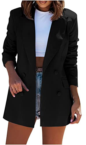Blazers Jacket for Women UK Clearance Ladies Solid Lapel Blazer Suit Long Sleeve Elegant Coat Pockets Cardigan Tops Plus Size Casual Work Wear Business Office Formal Outwear Suits
