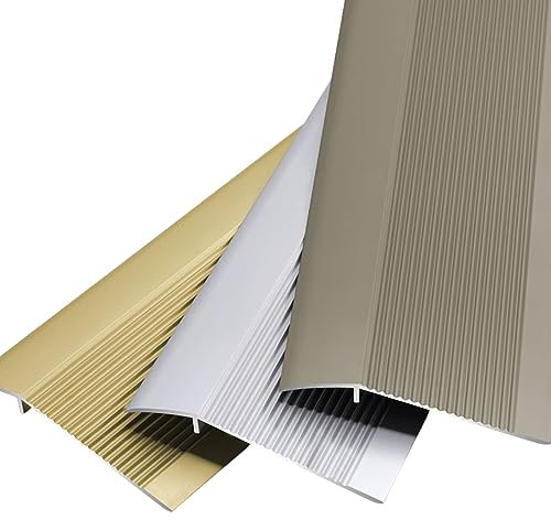 RIFWOVE Antideslizante Rampa De Umbrales, para Puerta De Entrada Portales, Perfil De Transición Ligero Tira Reductora De Transición De Piso,La Tira De Transición (Color : Silver)