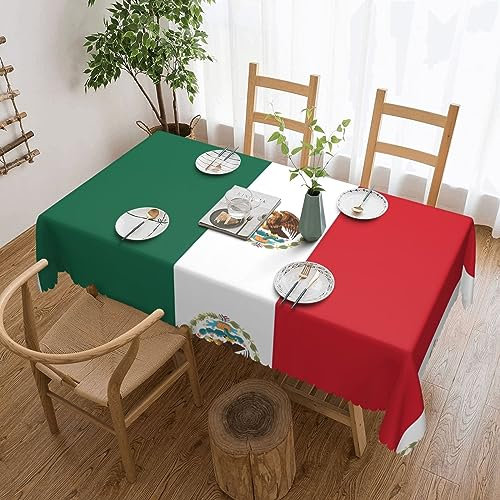 Rechteckige Tischdecke mit Flagge von Mexiko, waschbar, bedruckt, Dekostoff, Tischdecke für Esstisch, Buffet, Partys, Bauernhaus, Küche, 137 x 183 cm