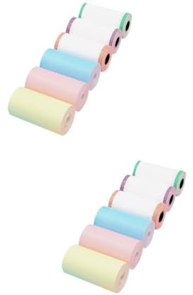 EXCEART 12 Stk Schreibpapier Für Zu Hause Minidrucker Quittung Thermopapier Farbiges Druckpapier Farbdrucker Für Den Heimgebrauch Thermoetikettendrucker Mini-drucker Kassierer Aufkleber
