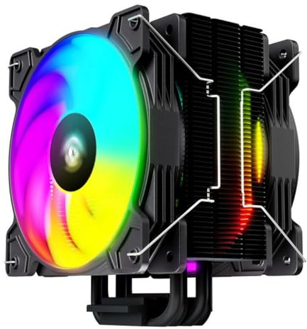 Tempest Disipador PC ARGB, 2 Ventiladores de 120mm, Intel y AMD, Silencioso, TDP 160W, Base Cobre CU1020, Ventilador PC Gaming Negro