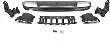 Auto Spoilerlippe Für Benz W205 Sport 4 Tür C180 C200 C300 C43 Für AMG 2015-2018 Nicht C63S Auto Heckstoßstange Diffusor Lippe Spoiler Auto Heckspoiler Heckflügel(Silver Trim Tip)