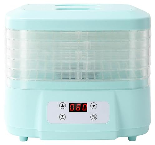 BESTXH MáQuina Liofilizadora, Flujo De Aire De 360°, Temporizador Ajustable De Bandejas Y Control De Temperatura, Secador De Pantalla Led para Casa para Dulces Y Bocadillos,Azul,6 Layer