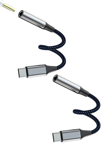 Adattatore USB C A 3.5mm Jack Cuffie(2 Pack)Tipo C Da AUX Cavo Audio Accessori Per Apple IPhone Dongle Per iPad Auricolari Microfono Adapter Type-C Smartphone Connettore Compatibile Per Samsung 3.5-tp