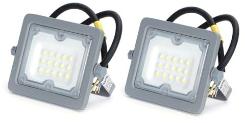 Proyector LED 10W 900lm 6500K IP65, 2 unidades - Iluminación eficiente para exteriores, decoración y seguridad.