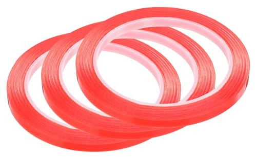 sourcing map Lot de 3 rubans adhésifs double face pour réparation d'écran LCD de téléphone portable, tablette, ordinateur portable, 6 mm x 10 m, rouge transparent