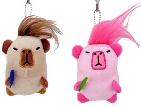 Morain Capybara Schlüsselanhänger, auffälliges und farbenfrohes Schlüsselanhänger-Zubehör, Plüsch-Handyanhänger für Verliebte, rose, One size