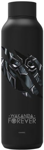 Quokka Borraccia termica in acciaio inox solido Jet Black 630 ml Marvel Black Panther