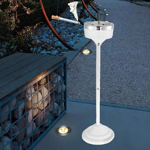 YUZDNM Wandaschenbecher - Edelstahl-aschenbecher, Standaschenbecher Für Den Außenbereich, Höhenverstellbare Terrassenaschenbecher Für Zigaretten, Chrom-Standaschenbecher Für Den Innenbereich(Blanco)