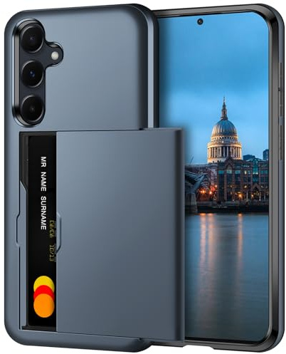 Coolden for Samsung A55 5G Phone Case with Card Holder Wallet Cover Navy | Shockproof Heavy Duty Protective, Hard PC Back Soft TPU Bumper Card Holder Wallet Cover for Samsung Galaxy A55 5G Phone Case