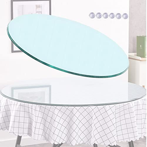 Plateau de table rond en verre trempé transparent résistant aux chocs pour table basse/salle à manger 35 x 100 cm