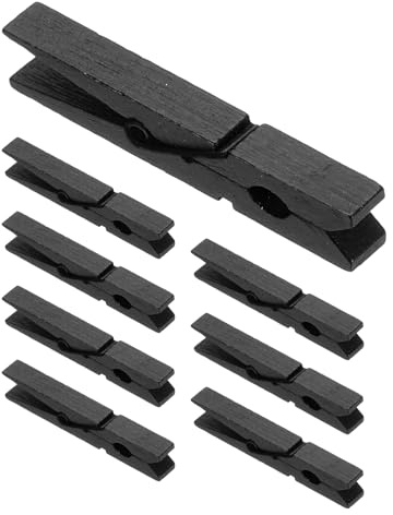 PATIKIL 2.8 Pinzas De Ropa De Madera De Colores 100 Pcs Pinzas De Madera Coloridas Sujeción Fuerte Pinzas Para Fotos Para Colgar Ropa Fotos Artesanías Decorativas Negro