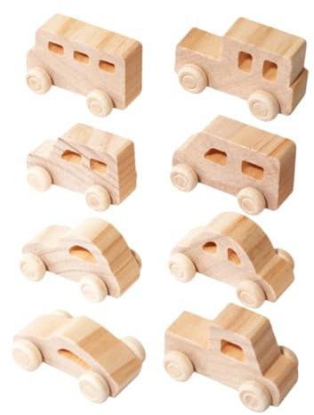 MOLUCKFU 8piezas Juguetes De Auto De Madera Para Pintar Vehículos De Madera Sin Terminar Manualidades Creativas Para Proyectos De Arte Infantil