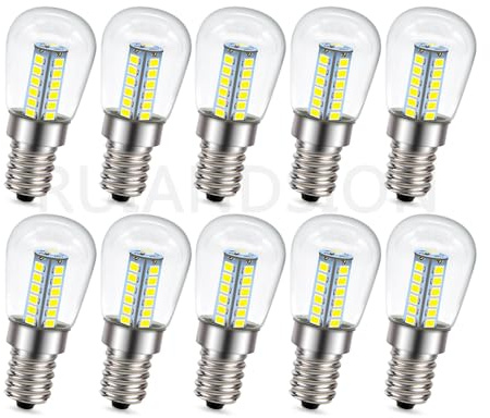 Ruiandsion E14 LED Nachtlicht Weiß AC6-30V 24V 750LM Schraubsockel-Birne für Kronleuchter Kühlschrank Salzlampen Haushaltsküchen Beleuchtung 2er Pack
