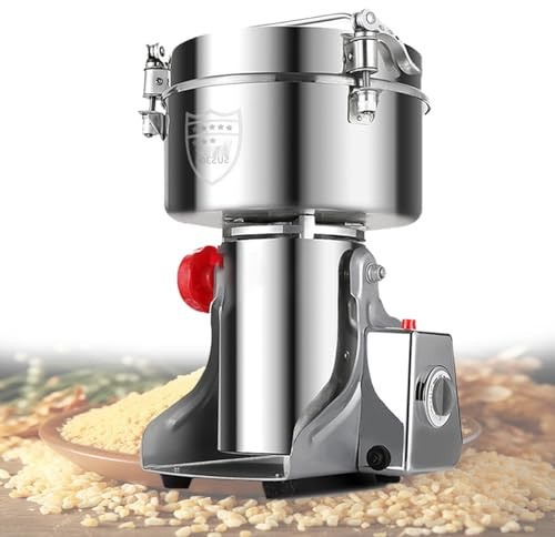 VzxCrue Moulin à CéRéAles Multifonction, Broyeur à éPices Et Herbes, Vitesse De Broyage éLevéE De 8 000 TR/Min, pour CéRéAles, Farine Et Noix. 430-2000g