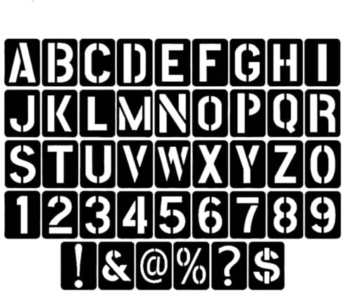 YUVKIN 42 pezzi Stencil Lettere e Numeri Riutilizzabili, Normografo Grandi, Stencil Bambini, Kit di Alfabeto ad Incastro per Artigianato, Verniciatura a Spruzzo e Progetti Artistici (10 cm) (Stile 2)