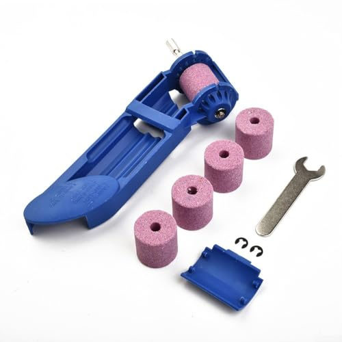 Affilatrice per punte da trapano con mola in corindone compatibile con attacco per trapano elettrico, accessorio portatile resistente all'usura per utensili elettrici