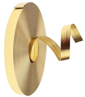 10 m x 1 cm, in finta pelle, lucida, piatta, per cucito, pelle, creazione di gioielli, cordoncino morbido per perline per fai da te, colore: oro