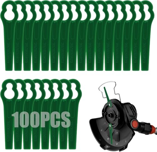 Lame di ricambio per decespugliatore in plastica, lame di ricambio per decespugliatore Einhell | 100 lame di ricambio in plastica per tosaerba, 83 mm
