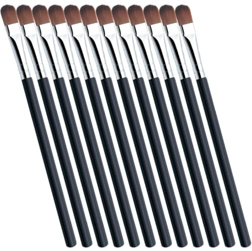 NOLITOY Set de 25 Brochas de Maquillaje para Mujeres y Artistas del Maquillaje Fibras Artificiales, Portátil y Fácil de Limpiar para Cejas y Ojos
