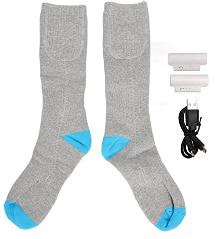 Cygmophing calcetines calefactores eléctricos 3 engranajes temperatura ajustable alta elasticidad lavable batería recargable calcetines calentados