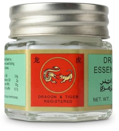 Dragon & Tiger - Baume traditionnel aux huiles essentielles pour massage localisé - Baume du Tigre et Dragon - 18,4 g