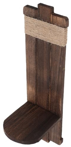 POPETPOP Portavelas Soporte de Pared para Velas de Madera Montado la Pared Estilo Rústico para Decoración de Sala de Estar