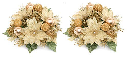 Gisela Graham Kerzenhalter Set 2 Stück - Gold, Feiertage, Metall, Gold