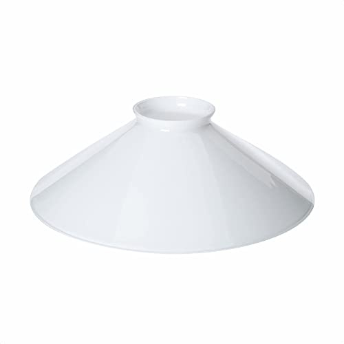 Pantalla de cristal para zapatero, ópalo brillante, diámetro 20 cm, con borde para casquillo E27