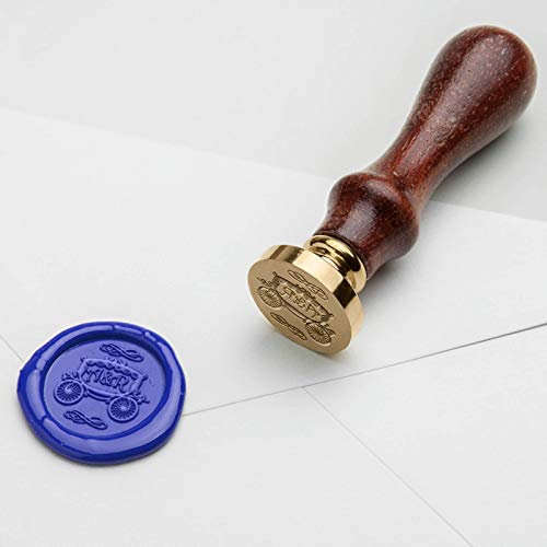 Personalisiertes Siegelstempel, 2 Initialen + &, Wagen | Design 18 (38mm)