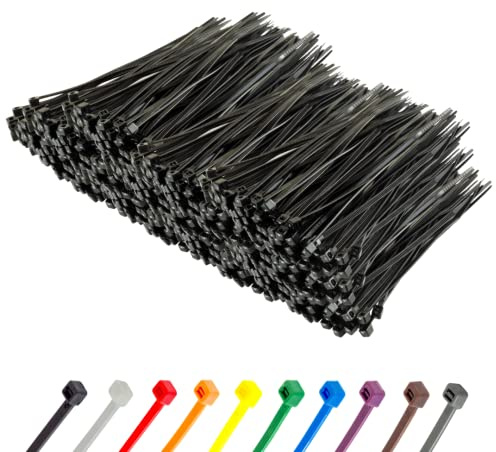 Gocableties - Collier de Serrage en Nylon - 150 mm x 3,6 mm - Noir - Attache Câble Petit Format - Serre-Câbles - Lot de 1,000 Pièces