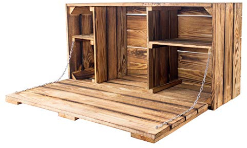 Kontorei Große geflammte Wand Hängebar 81cm x 41xm x 31cm 1er Set mit Arbeitsplatte Hausbar Bar, Truhe Regal