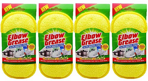 Elbow Grease No Scratch Dual Sided Abrasive Polyester Scrubbing Cleaning Pad (4 Pads)