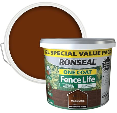 Ronseal One Coat Fence Life Medium Oak 12L