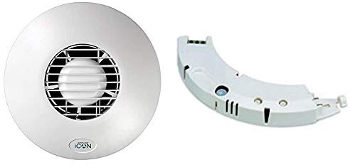 Airflow® iCON 15 Extractor de Baño con Módulo de Temporizador Ajustable (1–30 Min) | 100 mm / 4, Flujo de Aire 19 l/s | Bajo Consumo 9,4 W, Obturador Iris Silencioso | Garantía de 3 Años