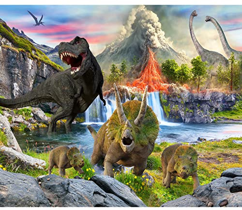 murando - Fototapete Vlies Dinosaurier, 350x256 cm, Schlafzimmer, 3D-Effekt | Full HD Druck, 3D-Effekt, lichtbeständige Farben, ideal fürs Wohn- oder Schlafzimmer, schnelle Montage, lichtbeständig, edel