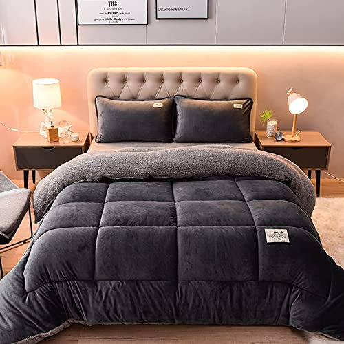 TUCVZVO Agnello Cashmere E Velluto Tessuto Di Lana Caldo Inverno Trapunta Addensare Queen Size Piumino, Piumone Trapunta,Piumino Matrimoniale Invernale,150x200cm(2kg)