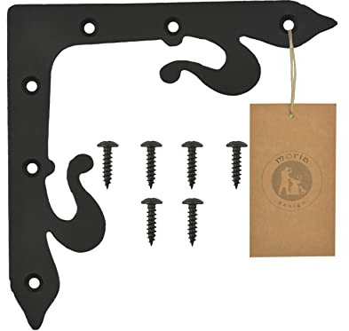 Moria Design Rustikale Fensterladen-Ecken 200 x 200 x 2 mm für Tore, Schwarz