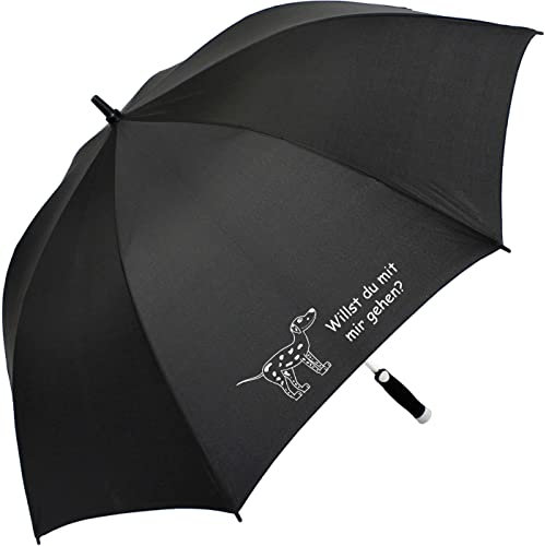 iX-brella XXL Automatik Golfschirm mit weißem Fiberglas-Gestell mit Hunde-Motiv 9
