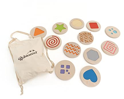 Robincool Montessori Reizspiel Psychomotorik-Schaltkreis Dick Playful Little Steps aus umweltfreundlichem Holz, fördert die Kreativität der Kleinsten für Kinder ab 1 Jahr
