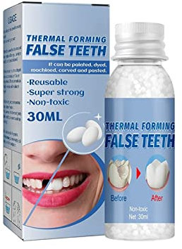 Wttfc Kit Otturazione Denti, Kit di Riempimento Temporaneo Dente, Granuli di Riparazione dei Denti, Cemento per Denti, per Otturazioni, cavità e Denti Scheggiati, 60g