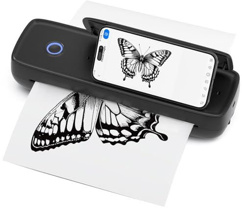 Bisofice A81 Mobiler Drucker A4 Bluetooth Thermodrucker A4 Drucker Klein Kompakt Portable Printer Unterstützen Thermopapier A4, Kompatibel mit Android iOS Mac